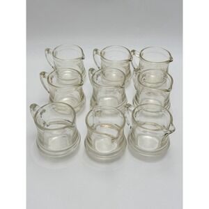 Lot 9 Vintage Kelloggs Correct Cereal Creamers 1930s Glass Milk Pitchers 3 inch